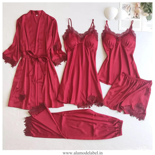 Anastasia Luxury Loungewear Set In Red