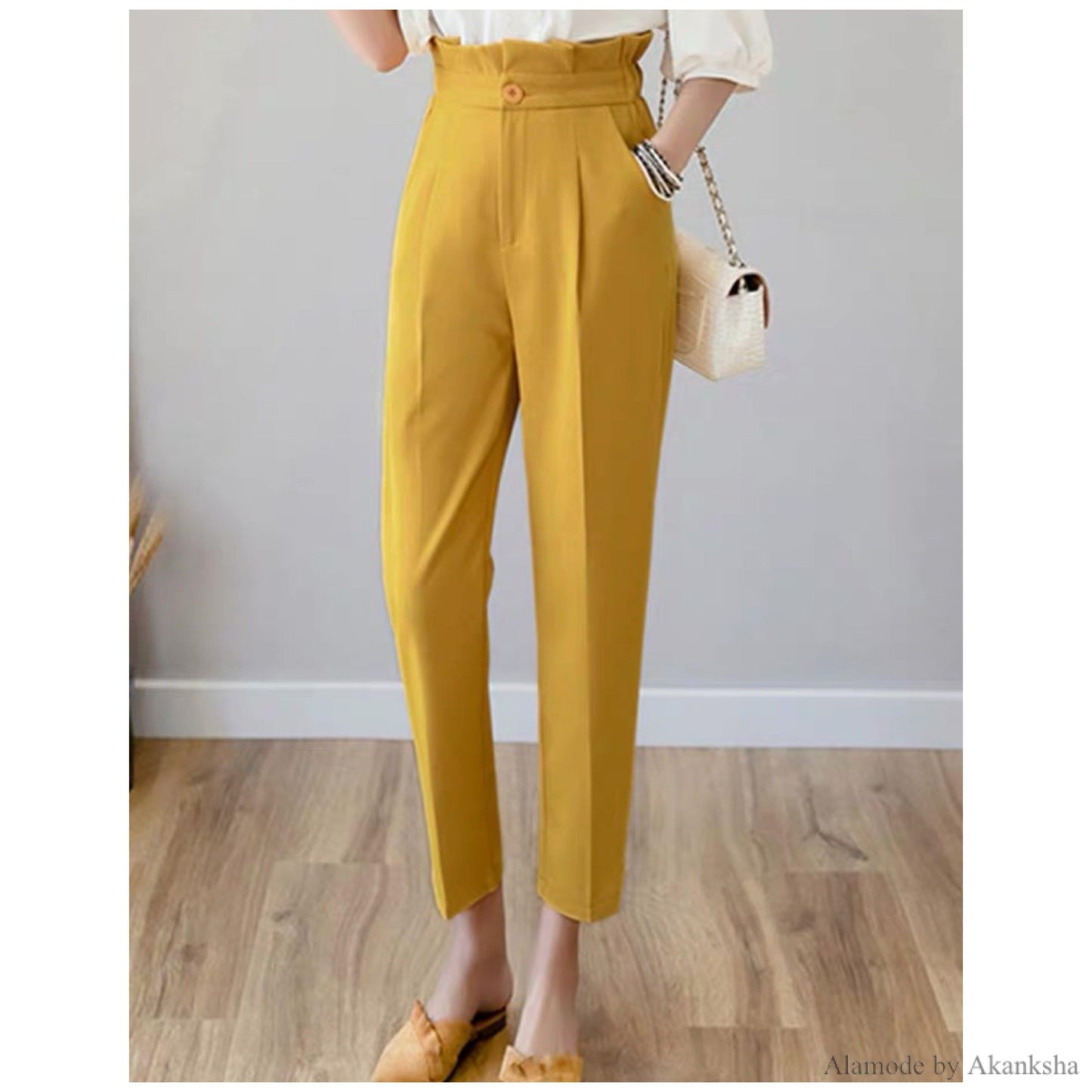 Terry Ruffled Pants In Black
