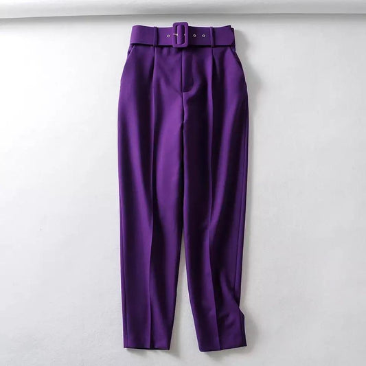 Luxury Trinity Pants In Dark Purple
