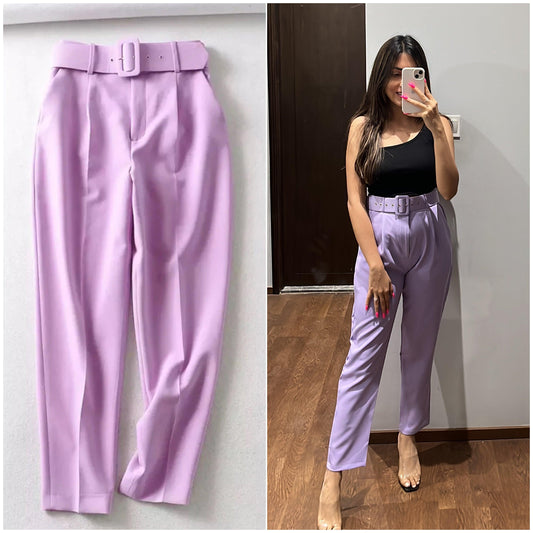 Luxury Trinity Pants In Light Purple