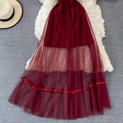 Philo Mesh Detailed Dress