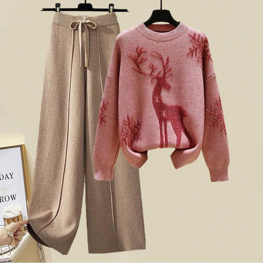Siruki Woolen Coord Set In Red
