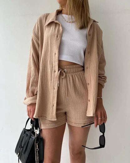 Jeremy Summer Two Piece Set In Brown