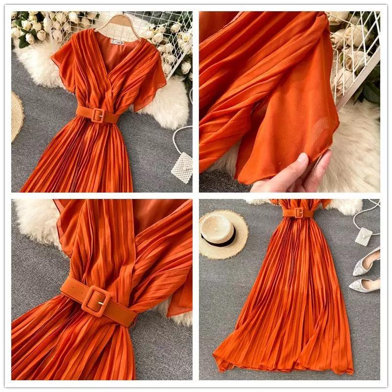 Parota Statement Dress In Orange