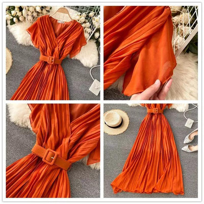 Parota Statement Dress In Orange