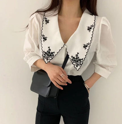 Tempa Vintage Blouse In White