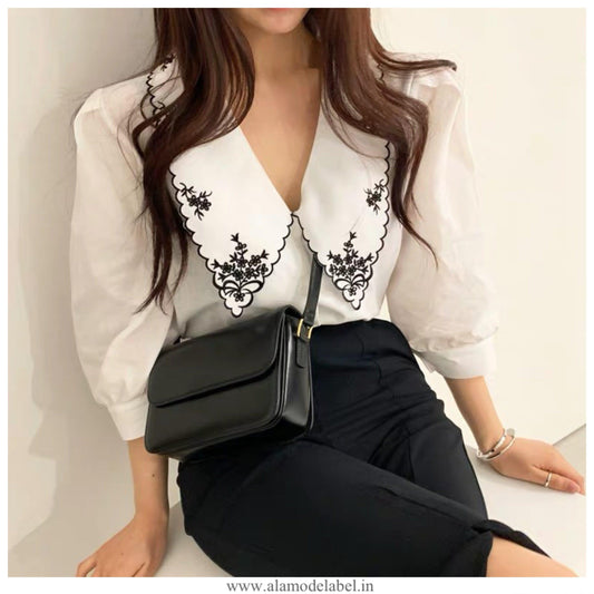 Tempa Vintage Blouse In White