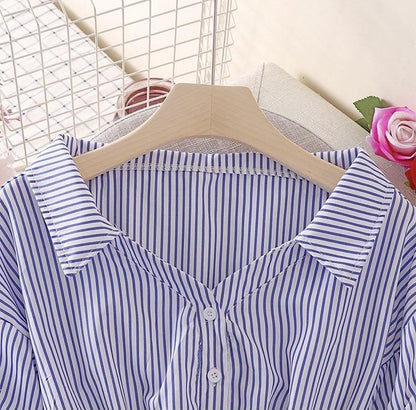 Donna Striped Blouse In Blue
