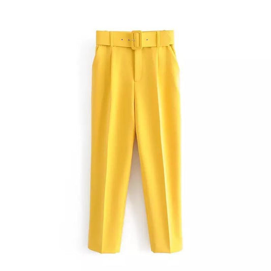 Luxury Trinity Pants In Yellow
