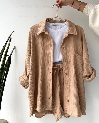 Jeremy Summer Two Piece Set In Brown