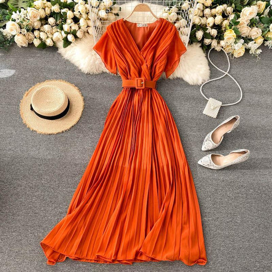 Parota Statement Dress In Orange