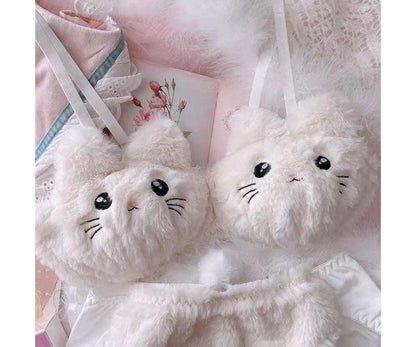 Cute Kitty Lingerie Set In White