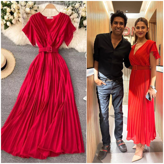 Parota Statement Dress In Red